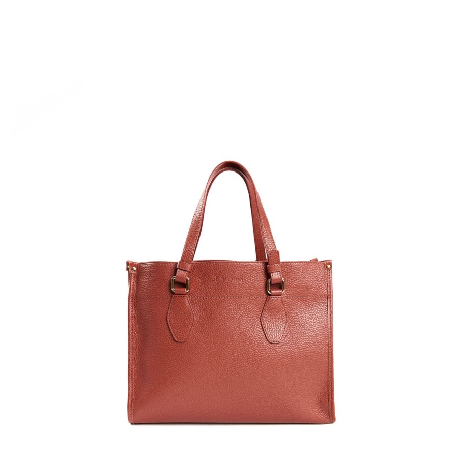 Best E.Marinella Dark Brown Shopping Bag In Hammered Leather