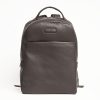 Wholesale E.Marinella Backpack In Dark Brown Leather With Reinforced Back Panel