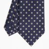 Wholesale E.Marinella Dark Blue Sartorial Classic Silk Tie - Small Flower Pattern