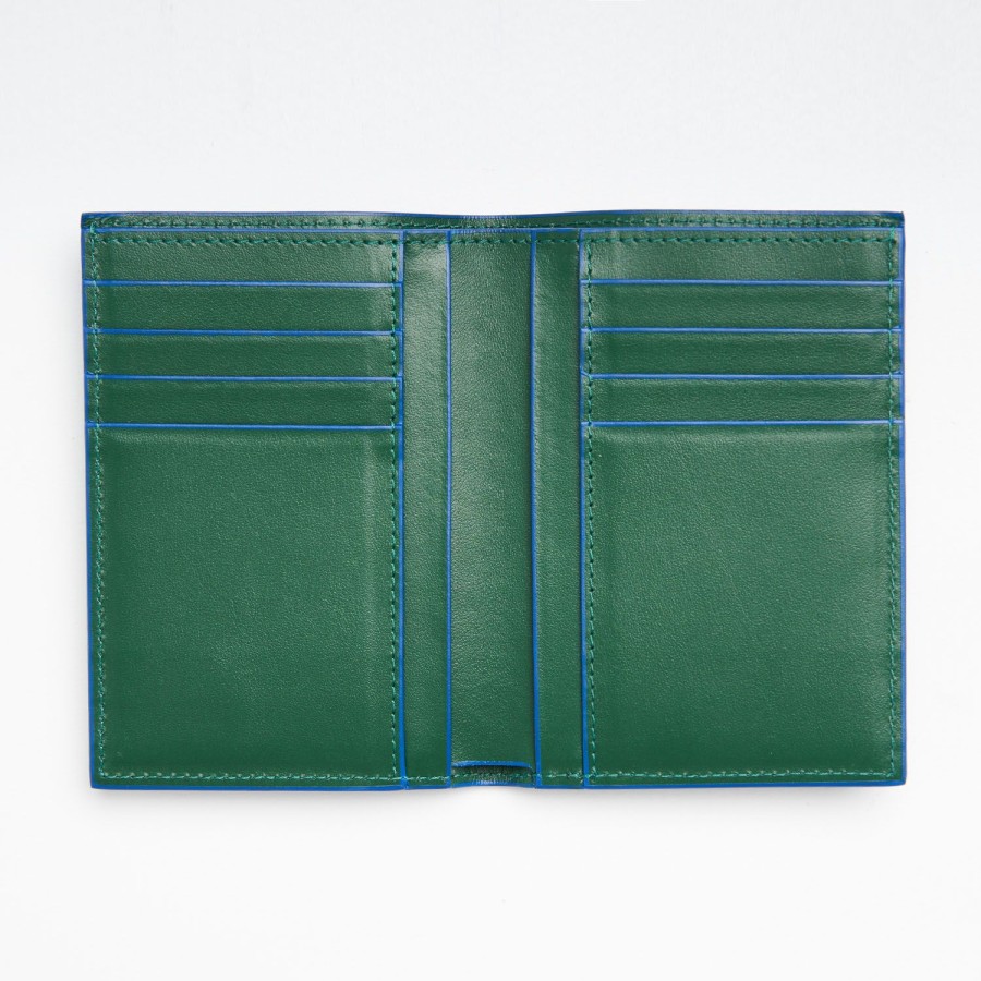 Clearance E.Marinella Dark Green Leather Vertical Wallet