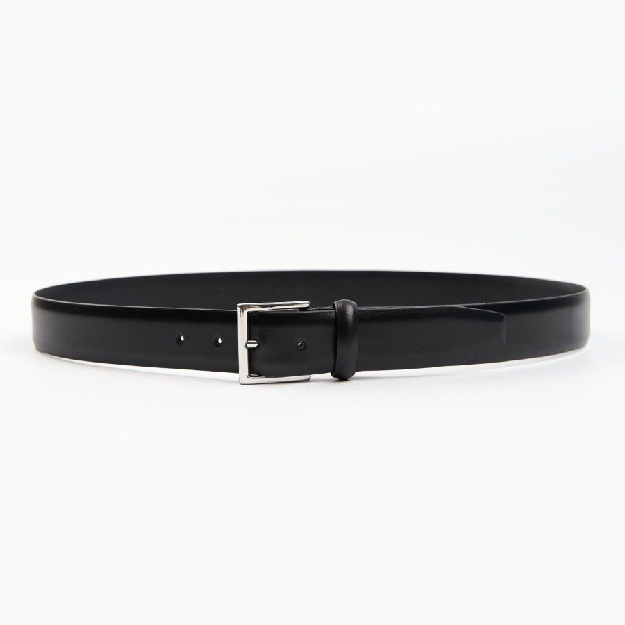 Wholesale E.Marinella Classic Black Leather Belt 35 Mm