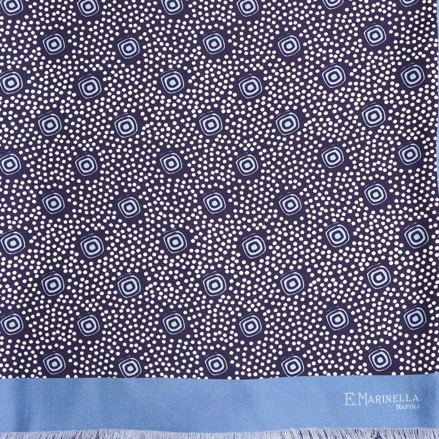 Wholesale E.Marinella Dark And Light Blue Double Silk Scarf