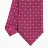 Online E.Marinella Burgundy Sartorial Classic Silk Tie - Small Flower Pattern