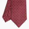 New E.Marinella Burgundy Sartorial Classic Silk Tie - Small Flower Pattern