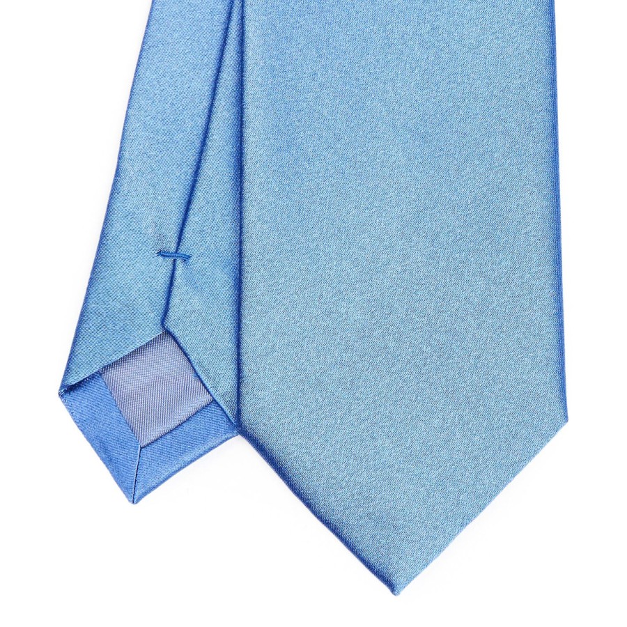 Online E.Marinella Cerimonial Solid Powder Blue Silk Satin Tie