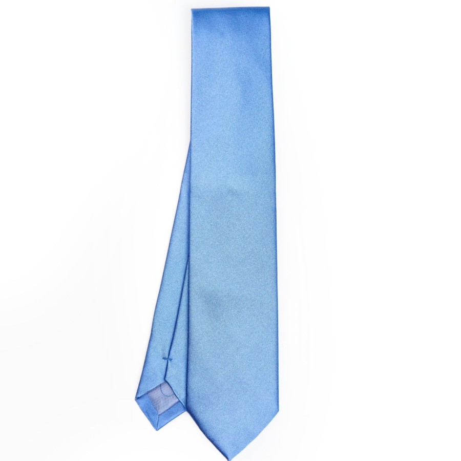 Online E.Marinella Cerimonial Solid Powder Blue Silk Satin Tie