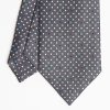 Best E.Marinella Dark Grey Sartorial Classic Silk Tie Small Flower Pattern