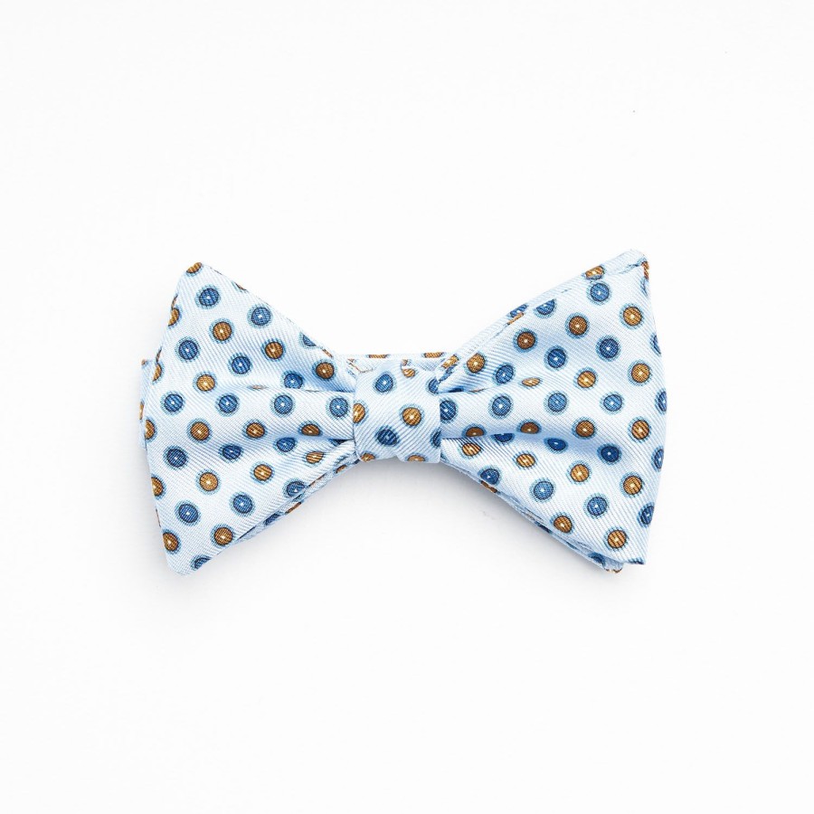 Clearance E.Marinella Light Blue Pre-Knotted Bowtie- Small Designs