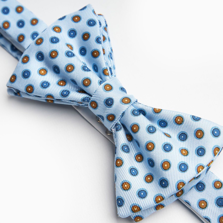 Clearance E.Marinella Light Blue Pre-Knotted Bowtie- Small Designs