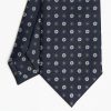 Hot E.Marinella Dark Blue Sartorial Classic Silk Tie Large Flower Pattern