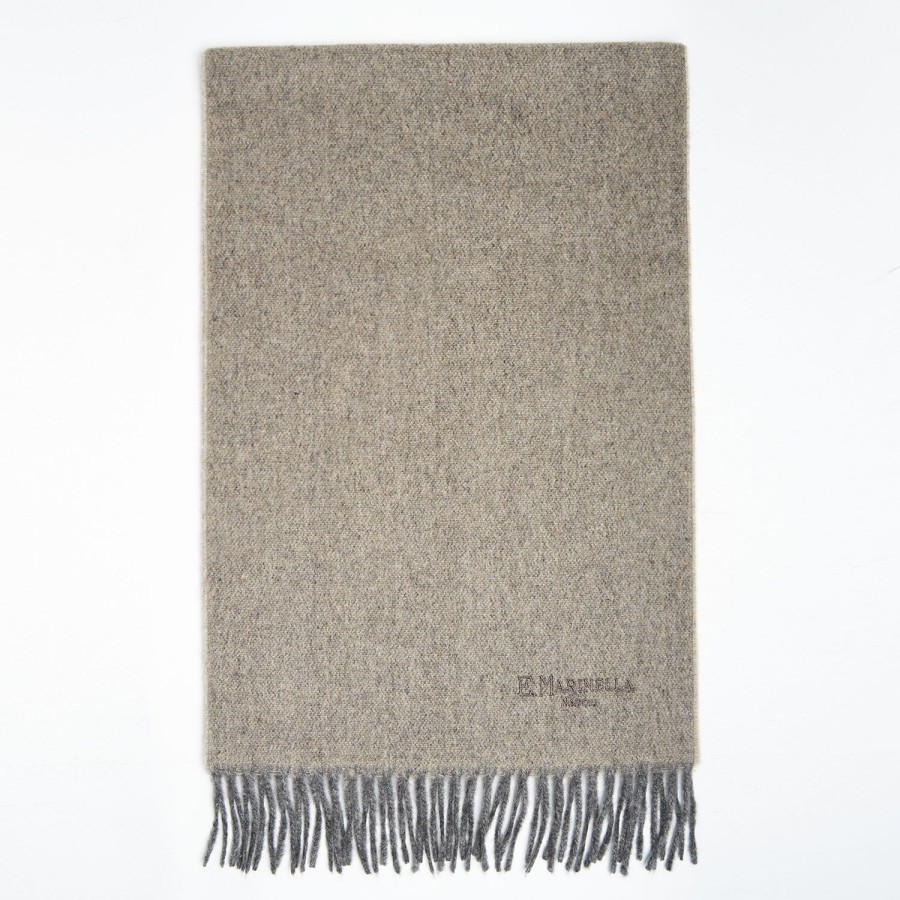 Online E.Marinella Beige And Grey Double-Faced Cashmere Scarf