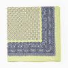 Wholesale E.Marinella Light Green Hand-Printed Silk Pocket Square Large Flower Pattern