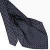 Wholesale E.Marinella Dark Blue 9 Fold Sartorial Silk Tie Small Flower Pattern