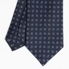 New E.Marinella Dark Blue Sartorial Classic Silk Tie Small Flower Pattern