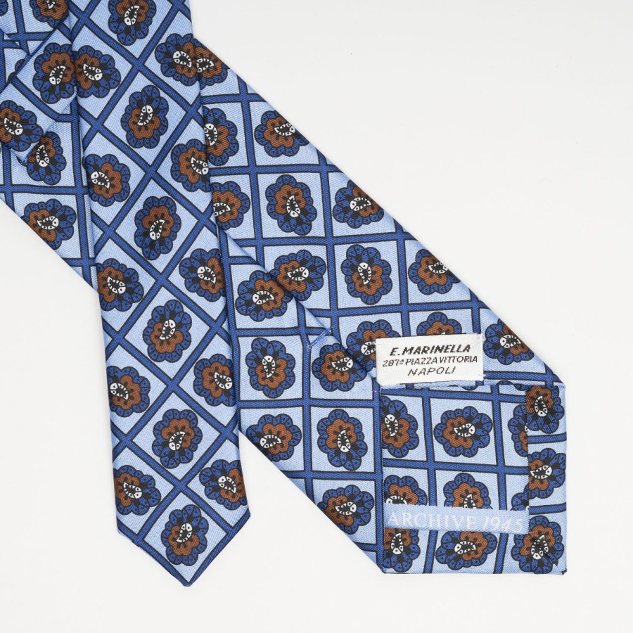 New E.Marinella Light Blue Archivio Collection Silk Tie 1945_03