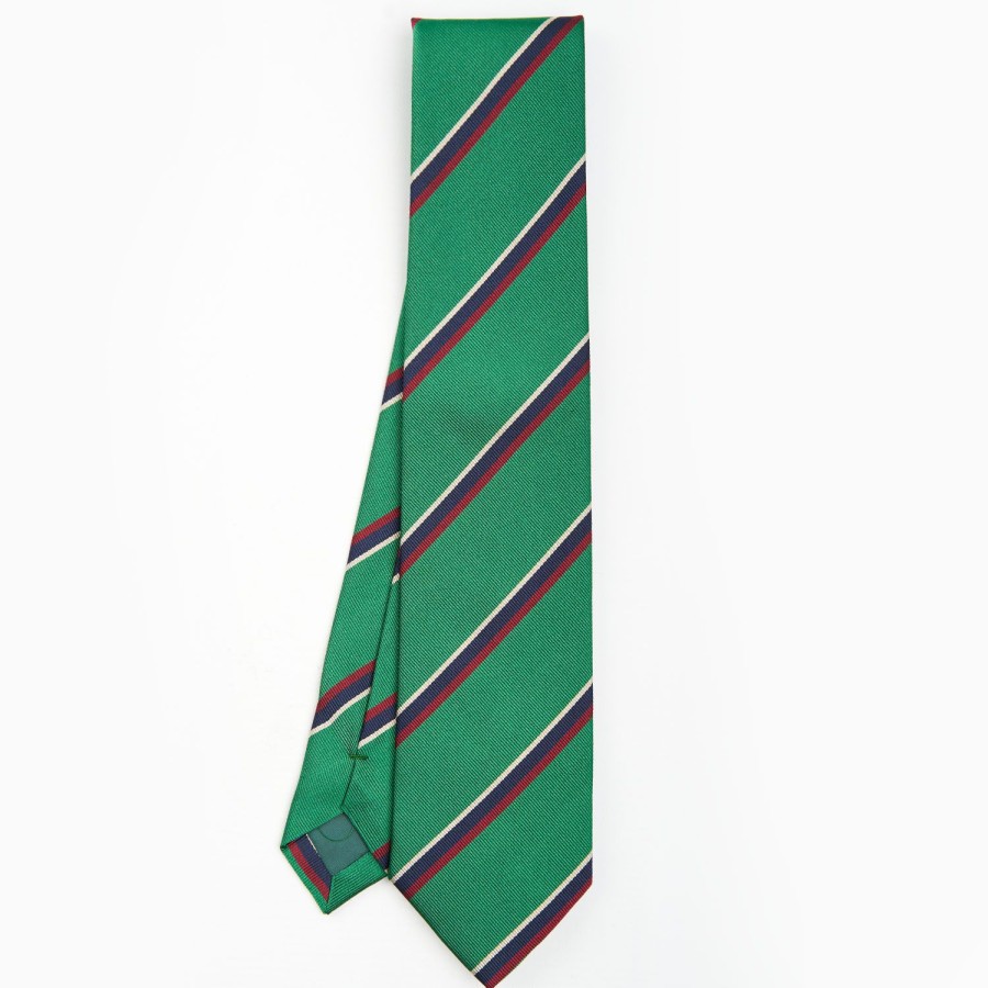 Online E.Marinella Dark Green Sartorial Striped Tie