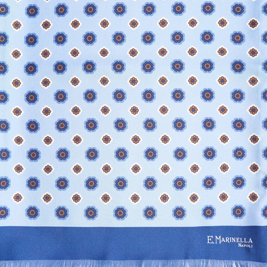 Wholesale E.Marinella Dark And Light Blue Double Silk Scarf