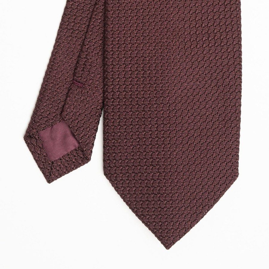 Hot E.Marinella Burgundy Sartorial Granadine Silk Tie