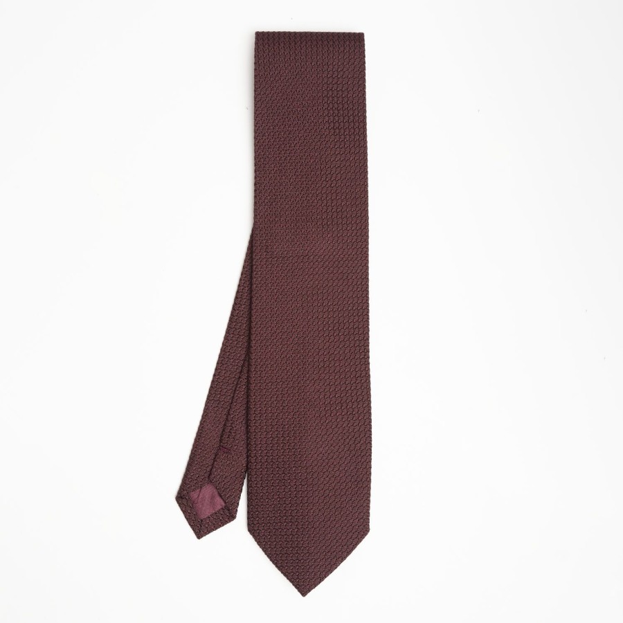 Hot E.Marinella Burgundy Sartorial Granadine Silk Tie