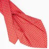 Hot E.Marinella Red 5 Fold Sartorial Silk Tie - Small Flower Pattern