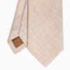 Online E.Marinella Beige Sartorial Linen And Cotton Tie Solid Color