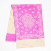 Clearance E.Marinella Pink And Beige Double Silk Scarf - Paisley Pattern