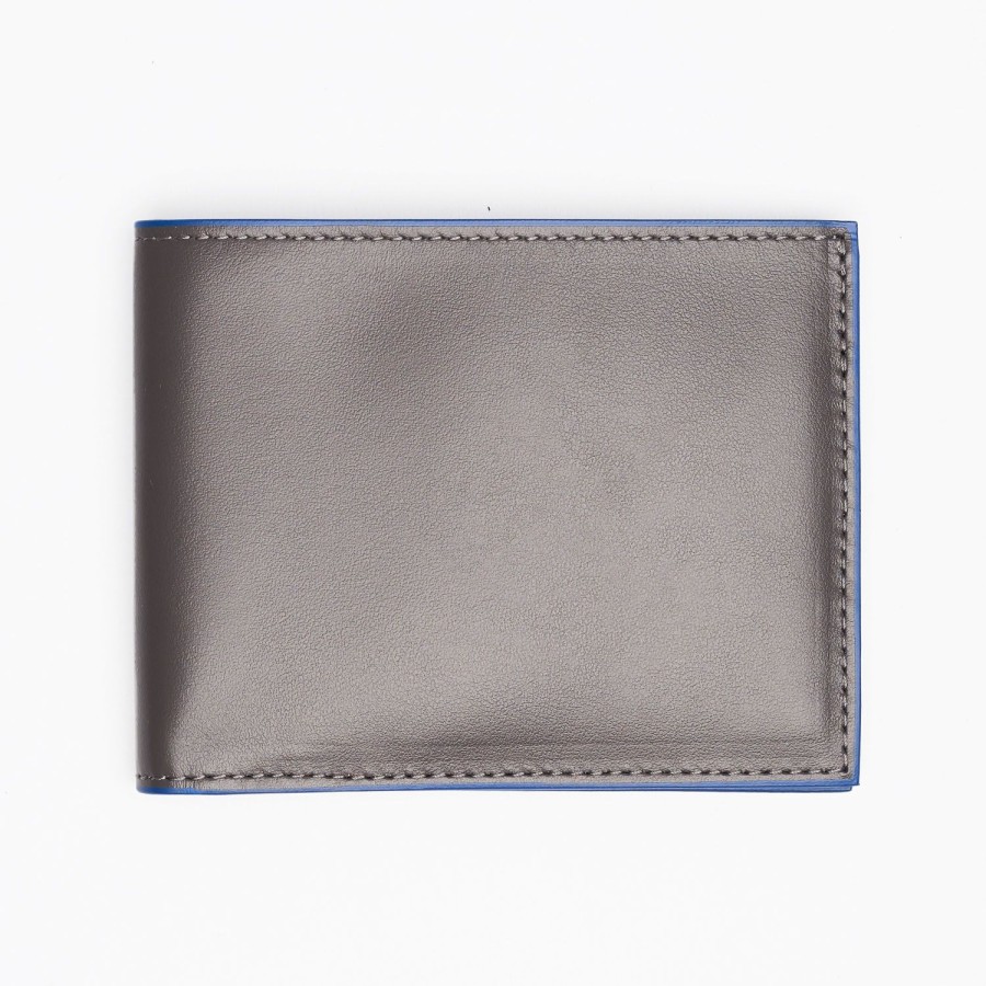 New E.Marinella Dark Grey Smooth Leather Horizontal Wallet