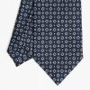 Clearance E.Marinella Drak Blue Sartorial Classic Silk Tie Small Flower Pattern