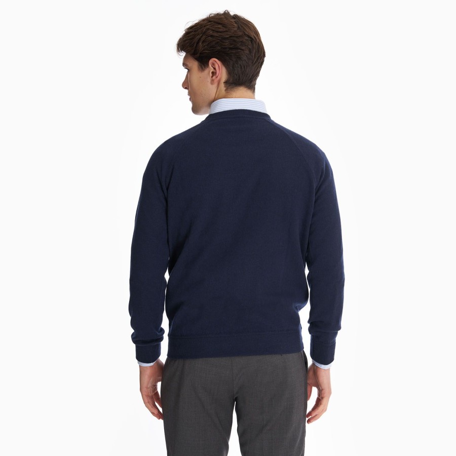 Best E.Marinella Dark Blue Cashmere Sweatshirt