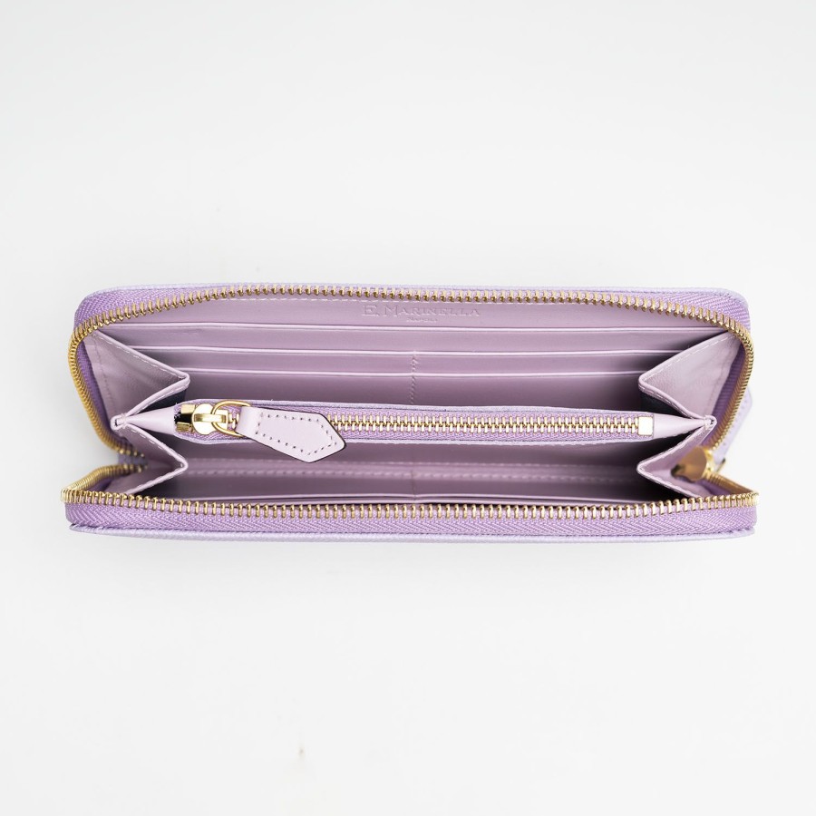 Online E.Marinella Large Liliac Hammered Leather Wallet