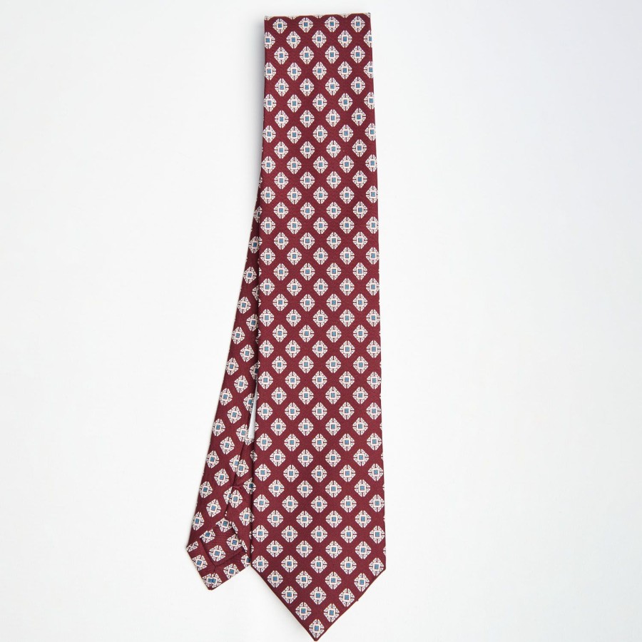 Best E.Marinella Burgundy Archivio Collection Silk Tie 1948-03