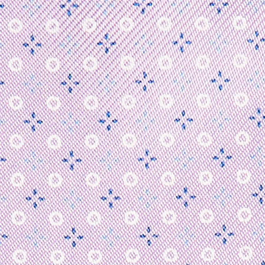 Clearance E.Marinella Lilac Silk Ascot Tie - Small Flower Designs