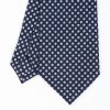 Wholesale E.Marinella Dark Blue Sartorial Classic Silk Tie - Small Flower Pattern