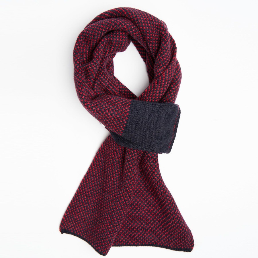 Clearance E.Marinella Blue And Burgundy Cashmere Neck Warmer