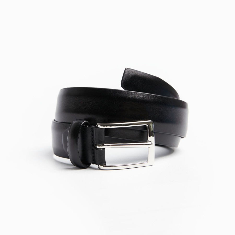 Best E.Marinella Classic Black Leather Belt 30 Mm