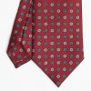 New E.Marinella Burgundy Sartorial Classic Silk Tie Large Flower Pattern