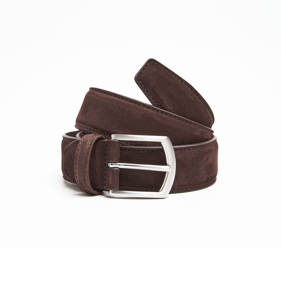 Clearance E.Marinella Dark Chocolate Belt In Nabuk