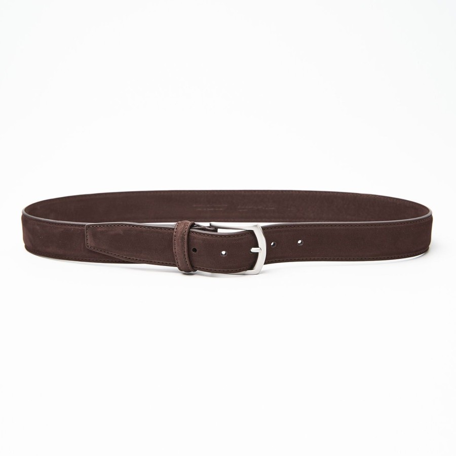 Clearance E.Marinella Dark Chocolate Belt In Nabuk