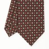 Wholesale E.Marinella Dark Brown Sartorial Classic Tie - Small Flower Pattern