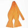 Clearance E.Marinella Orange Silk Bowtie To Self-Tie Small Flower Pattern