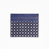 Online E.Marinella Dark Blue Leather And Silk Credit Card Holder 5 Compartments