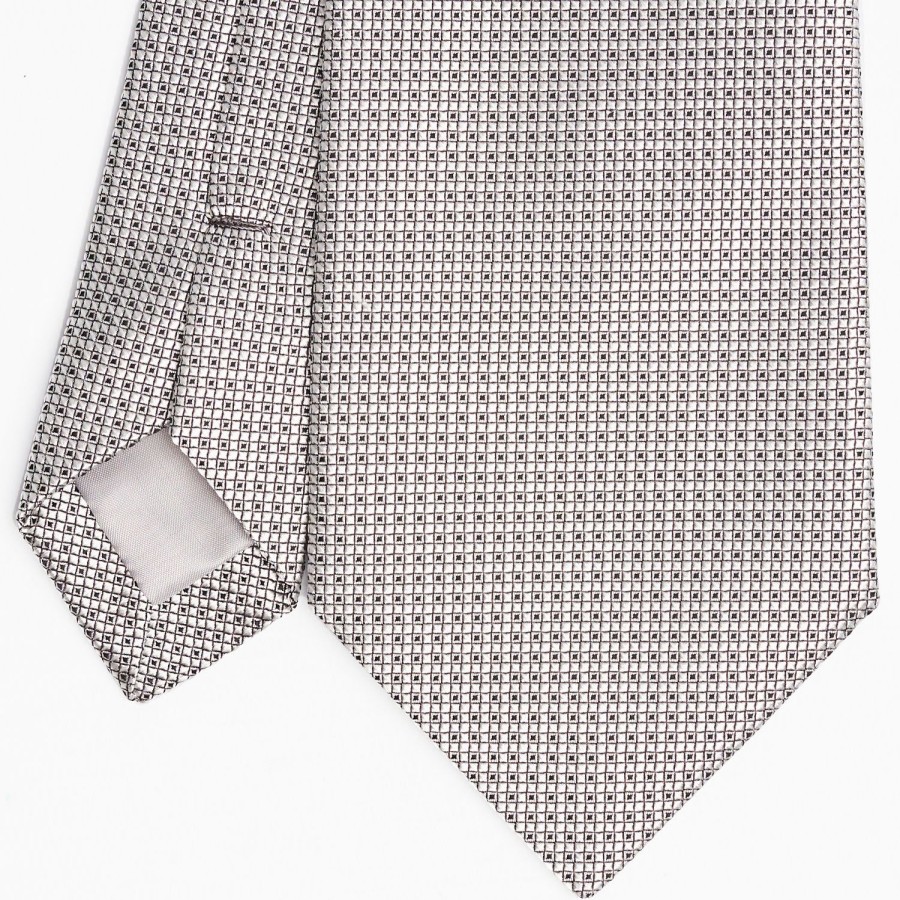 Wholesale E.Marinella Light Grey Ceremonial Jacquard Silk Tie