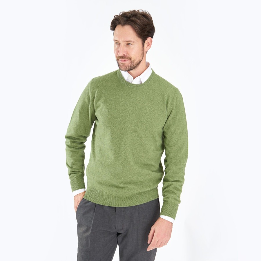 New E.Marinella Wool And Cashmere Crewneck Sweater - Light Green