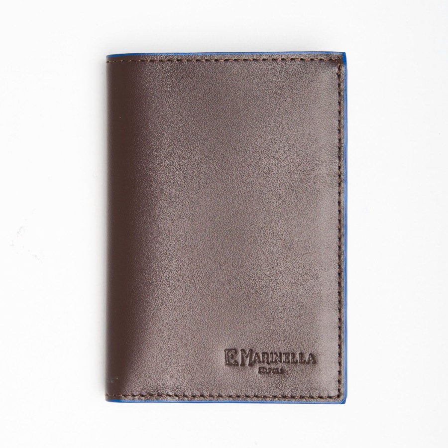 Online E.Marinella Dark Brown Leather Vertical Wallet