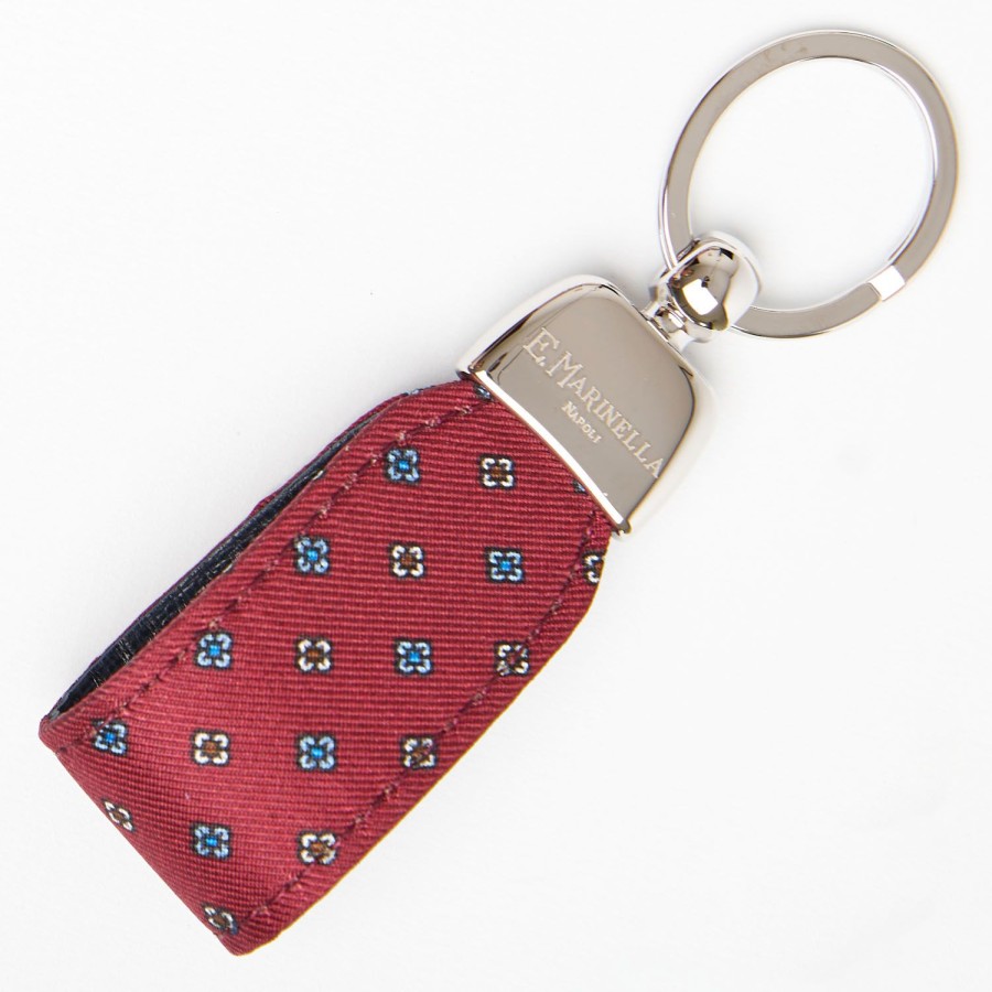 Best E.Marinella Burgundy Keyfob In Silk And Leather