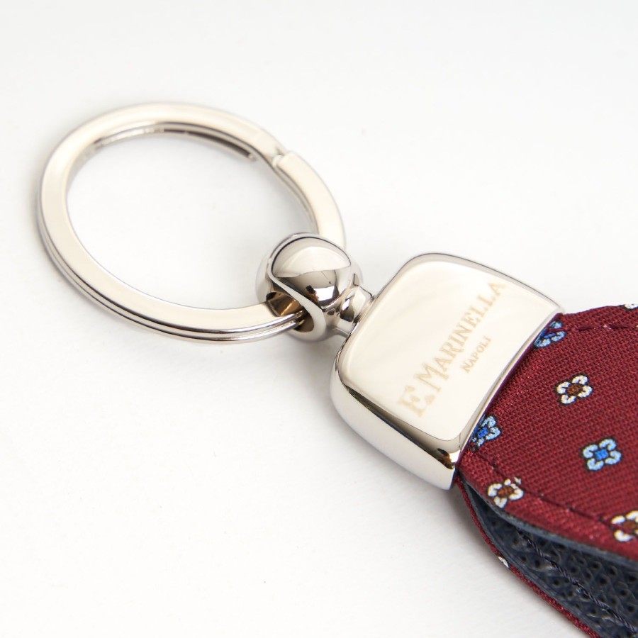 Best E.Marinella Burgundy Keyfob In Silk And Leather