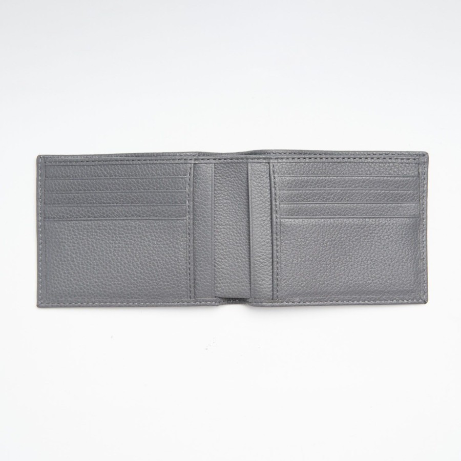 Wholesale E.Marinella Dark Grey Hammered Leather Horizontal Wallet