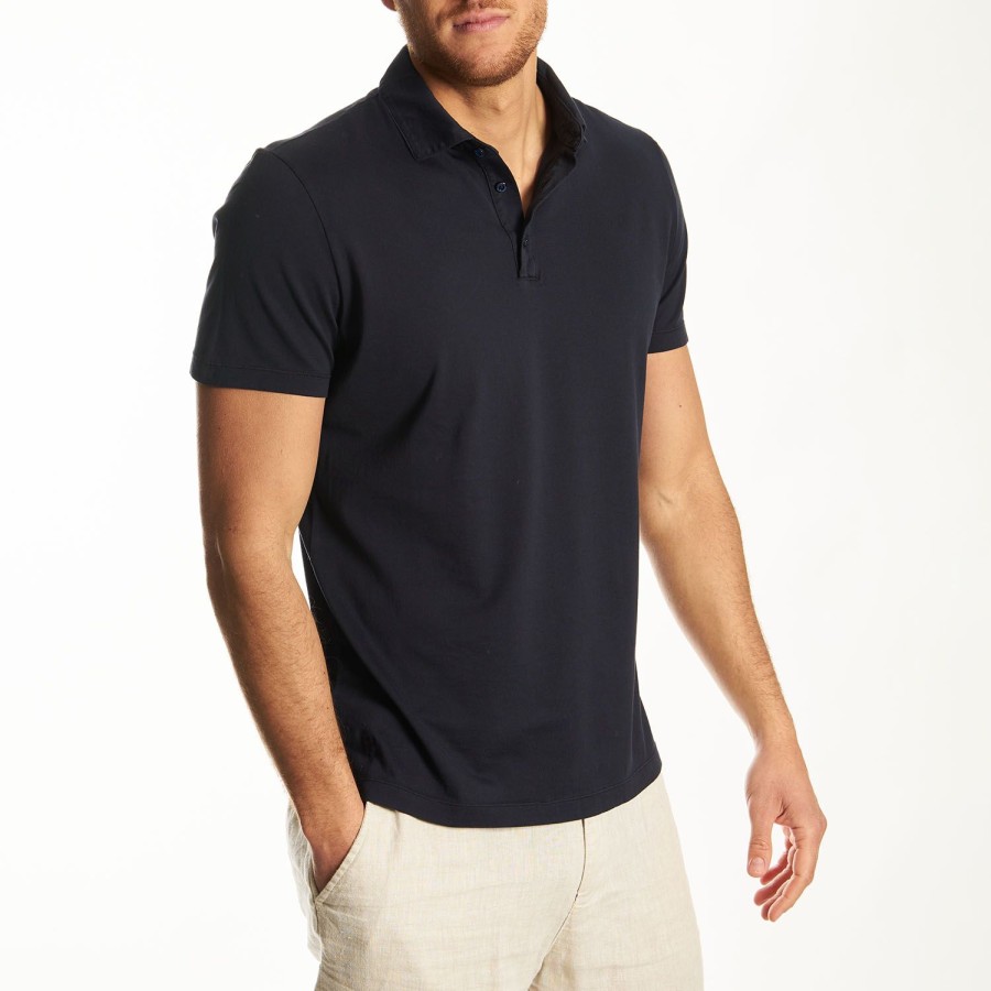 Best E.Marinella Dark Blue Jersey Short Sleeve Polo Shirt