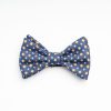 Best E.Marinella Blue Pre-Knotted Silk Bowtie- Small Flower Pattern