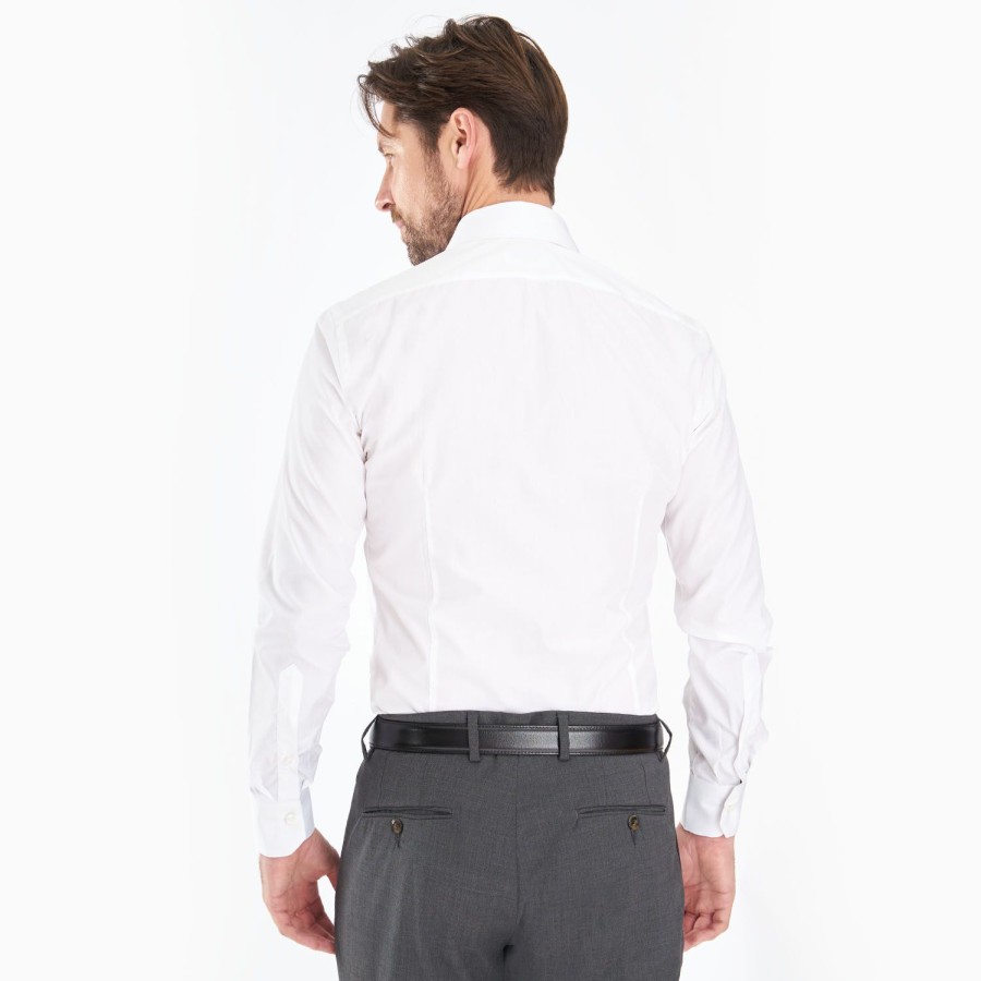 New E.Marinella Slim White Cotton Classic Shirt